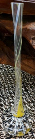 Glas sculptuur object geel wit glas oud, Antiek en Kunst, Antiek | Glas en Kristal, Ophalen of Verzenden