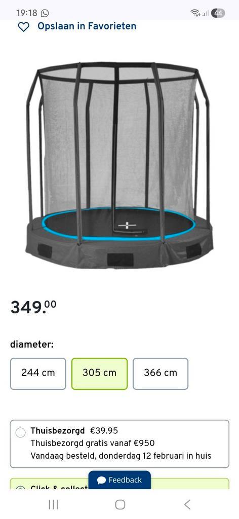NIEUW , trampoline 305cm, Kinderen en Baby's, Speelgoed | Buiten | Trampolines, Nieuw, Ophalen