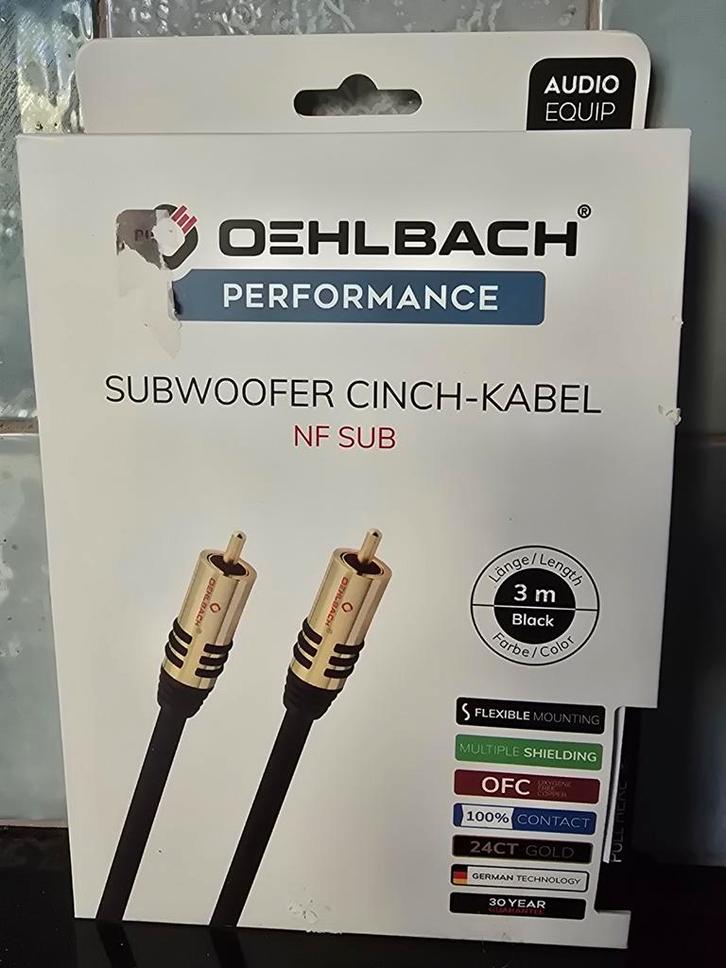 Oehlbach Subwoofer Cinch-Kabel 3m, Audio, Tv en Foto, Audiokabels en Televisiekabels, Zo goed als nieuw, Luidsprekerkabel, 2 tot 5 meter