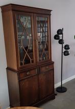 Stijlvolle tweedelige vitrinekast met besteklade, Ophalen, Gebruikt, Met deur(en), Glas