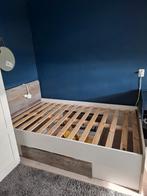 Bed twijfelaar 120-200cm met 2 lades, Ophalen, Gebruikt, Twijfelaar, 120 cm