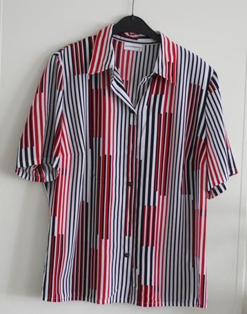 rood wit zwart gestreepte blouse maat 46  beschikbaar voor biedingen