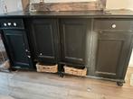 Zwart Dressoir - Opknapper met potentie!, Huis en Inrichting, Kasten | Buffetkasten, Ophalen, Gebruikt, Met lade(s)