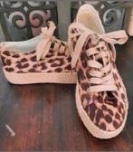 Leuke stoffen Costes luipaardprint espadrilles veters 38, Verzenden, Beige, Zo goed als nieuw, Espadrilles of Moccasins