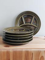 Set van 6 retro/vintage diner/gourmet borden groen Luneville, Ophalen of Verzenden, Huis en Inrichting