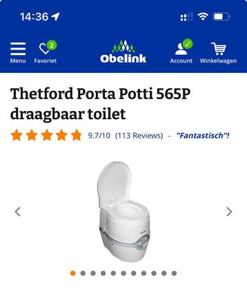 Thetford Porta Potti 565P – Draagbaar toilet beschikbaar voor biedingen