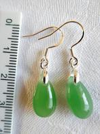 Groene druppel oorbelletjes (F64666), Sieraden, Tassen en Uiterlijk, Oorbellen, Ophalen of Verzenden, Nieuw, Groen, Hangers