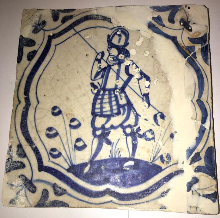 PIEKENIER Accolade! Mooie 17e Eeuwse Tegel 80 jarige oorlog, Antiek en Kunst, Curiosa en Brocante, Verzenden
