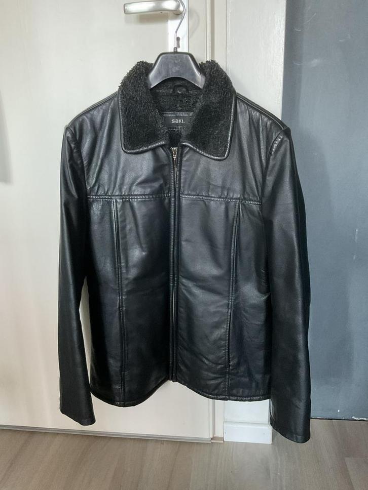 Leren jas dames, mt 42, merk Saki, Kleding | Dames, Jassen | Winter, Gedragen, Maat 42/44 (L), Zwart, Ophalen
