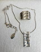 ESPRIT zilveren (925) set ZIRKONIA; ketting + ring (maat 17), Ophalen, Met edelsteen, Zo goed als nieuw, Zilver