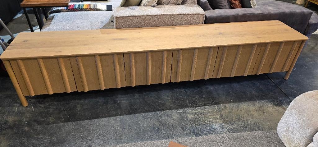 TV meubel Eikenhout 264 cm Breed – Naturel Showroomkorting