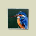 Handbeschilderd tegeltje 'ijsvogel', MadeByEstas, -, -, Nieuw