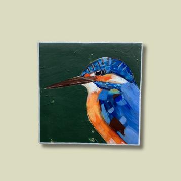 Handbeschilderd tegeltje 'ijsvogel' beschikbaar voor biedingen