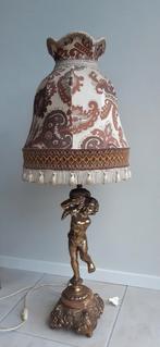 Bijzondere antieke lamp, tafellamp, brons, marmer, engel, Ophalen of Verzenden