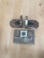 Vintage marmeren boekensteunen en kandelaar set, Ophalen of Verzenden, Gebruikt