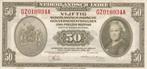 50 gulden Wilhelmina Nederlands/indie 1943-aUNC, Verzenden, 50 gulden, Los biljet