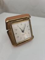 Vintage reiswekker reisklok wekker in etui Tap Stop 2 Jewels, Ophalen of Verzenden, Gebruikt, Analoog
