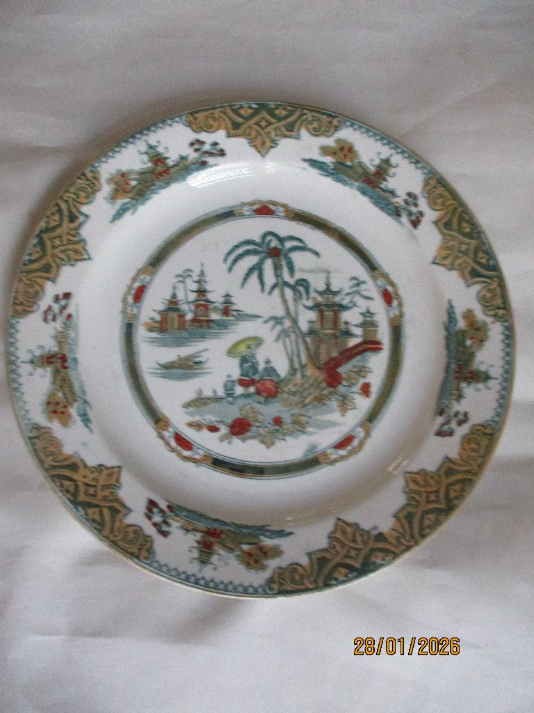 Petrus Regout bord Chinese voorstelling.23 diameter gaaf, Ophalen of Verzenden