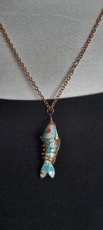 Vintage ketting, scharnierend visje,emaille cloisonné, Ophalen of Verzenden, Overige materialen, Ketting