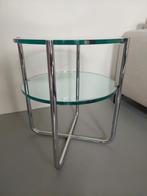 Dutch Originals Gispen bijzettafel, Huis en Inrichting, Tafels | Bijzettafels, Minder dan 55 cm, Rond, Glas, Ophalen