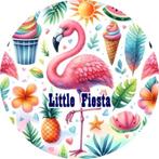 LF2747 icing frosting flamingo 18cm eetbare taart print top, Ophalen of Verzenden, Nieuw, Taarten, Versiering
