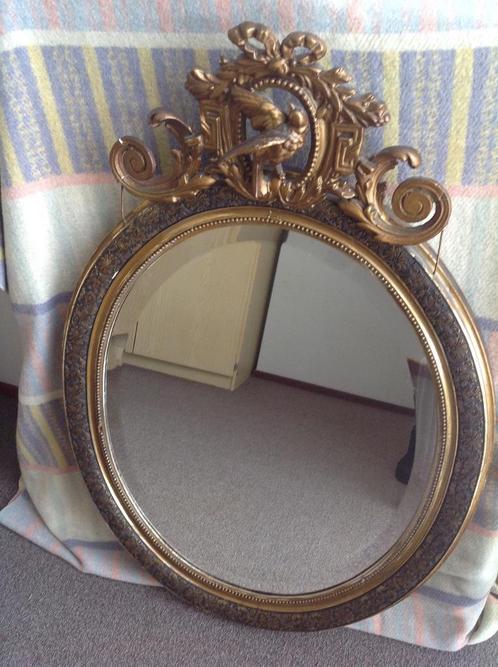 Prachtige antieke spiegel met kuif, Antiek en Kunst, Antiek | Spiegels, Ovaal, Ophalen