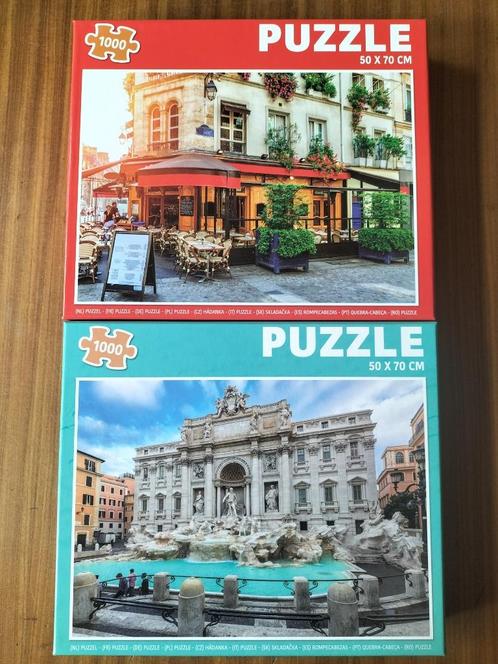 2 mooie puzzels o.a. Trevi fontein / 2 x 1000 stukjes, Hobby en Vrije tijd, Denksport en Puzzels, Zo goed als nieuw, Legpuzzel