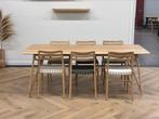 Eiken tafel incl. stoelen 220x90cm, Huis en Inrichting, Tafels | Eettafels, Ophalen, Vijf personen of meer, Rechthoekig, 50 tot 100 cm