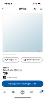 IKEA LETTAN Spiegel 100x95cm, Ophalen, Zo goed als nieuw, 75 tot 100 cm, Minder dan 100 cm