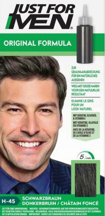 3 pakken Just For Men Haarkleuring Donkerbruin H45 beschikbaar voor biedingen