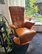 Verstelbare elektrische leren stoel., Huis en Inrichting, Fauteuils, Ophalen, Gebruikt, Minder dan 75 cm, Leer