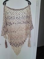 gehaakte poncho, Kleding | Dames, Ophalen, Zo goed als nieuw, Beige
