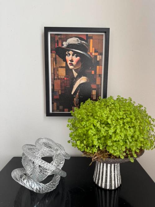 Kunst chanel portret vrouw kunstwerk artwork art painting, Antiek en Kunst, Kunst | Schilderijen | Modern, Ophalen of Verzenden