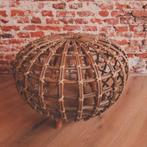 Rattan decorative poef stoel Scandinavian design, Verzenden, Zo goed als nieuw, Rond