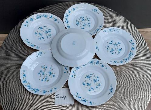 6 Myosotis vergeet-mij-nietjes arcopal soep/pasta/diepe bord, Huis en Inrichting, Keuken | Servies, Zo goed als nieuw, Bord(en)