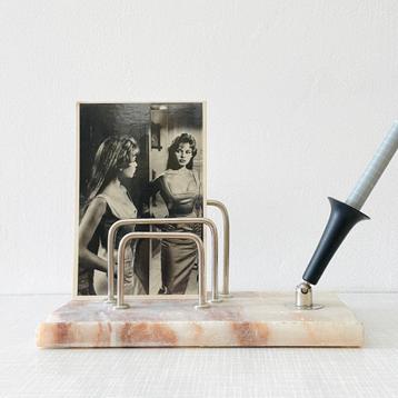 marmer vintage MidCentury BRIEVENSTANDAARD Deens natuursteen beschikbaar voor biedingen