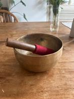 Antieke Bronzen Klankschaal met Klopper, Ophalen of Verzenden, Brons
