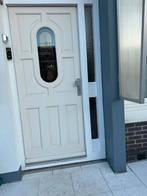 Voordeur hout 210x92 met zij luifel, Doe-het-zelf en Verbouw, Deuren en Horren, Ophalen, Zo goed als nieuw, Buitendeur, 200 tot 215 cm