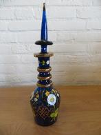 Kobaltblauwe glazen karaf uit Iran, Antiek en Kunst, Antiek | Glas en Kristal, Ophalen of Verzenden