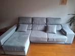Grey Sofa with Chaise Longue and 2 small poufs, Ophalen, 250 tot 300 cm, Gebruikt, 125 tot 150 cm
