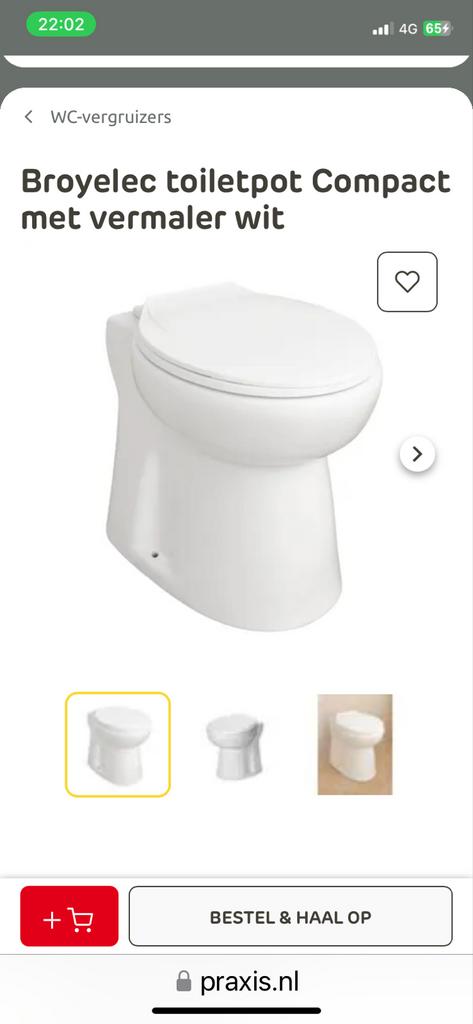 Sanibroyeur toilet met ingebouwde vermaler, Doe-het-zelf en Verbouw, Sanitair, Ophalen of Verzenden, Nieuw, Toilet