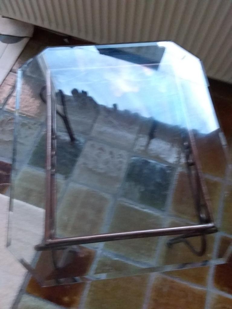 Design Bronzen salontafel glastafel artdeco brons glasplaat, Ophalen