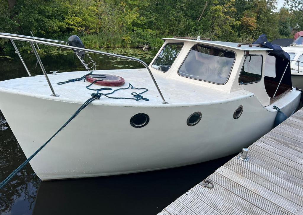 Bakdekker 6x2,4m polyester te koop, Ophalen, Gebruikt, Binnenboordmotor, Diesel