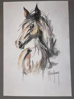 Aquarel tekening paard, Antiek en Kunst, Kunst | Tekeningen en Foto's, Ophalen of Verzenden