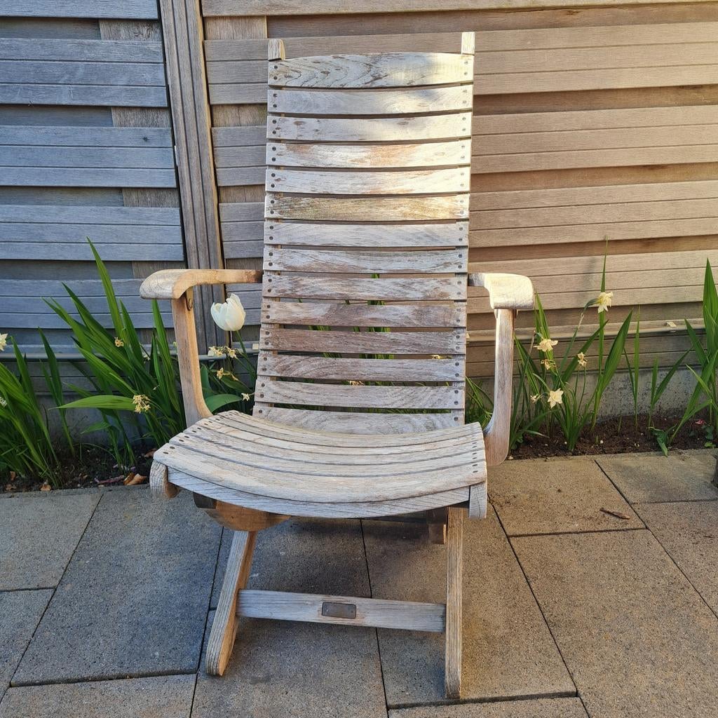 Vintage Teak Tuinstoel - Trip Trap Denmark, Ophalen, Gebruikt, Teakhout