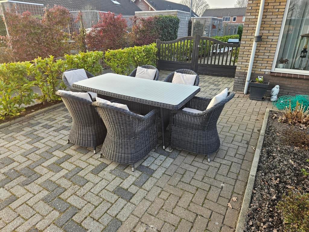 Tuinset in perfecte staat! 6 personen, Tuin en Terras, Tuinsets en Loungesets, Ophalen, Zo goed als nieuw