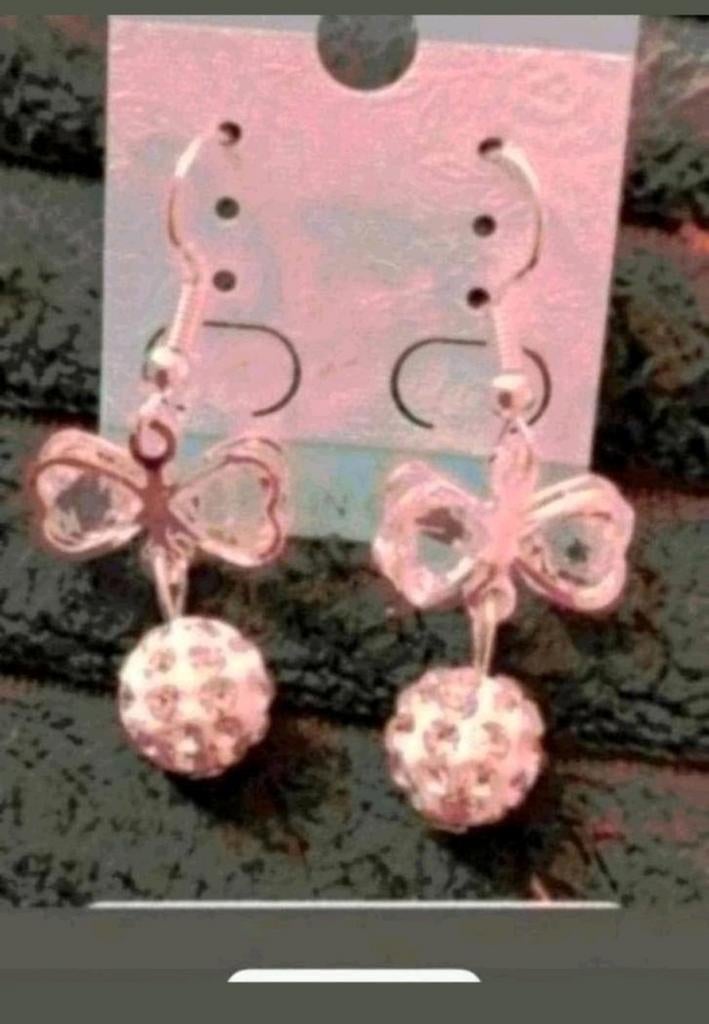 Oorbellen bal Infiniti kristal, Verzenden, Nieuw, Zilver, Hangers