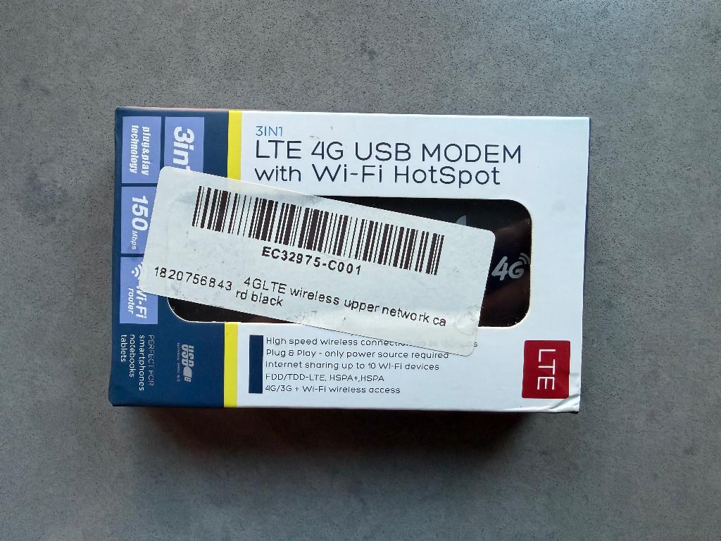 3 in 1 LTG 4G USB modem met wifi hotspot, Ophalen of Verzenden, Zo goed als nieuw, Router met modem