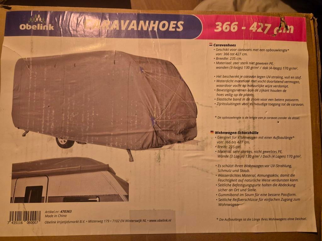 Caravanhoes Obelink 366-427 cm - Slechts 1 winter gebruikt, Caravans en Kamperen, Ophalen, Zo goed als nieuw