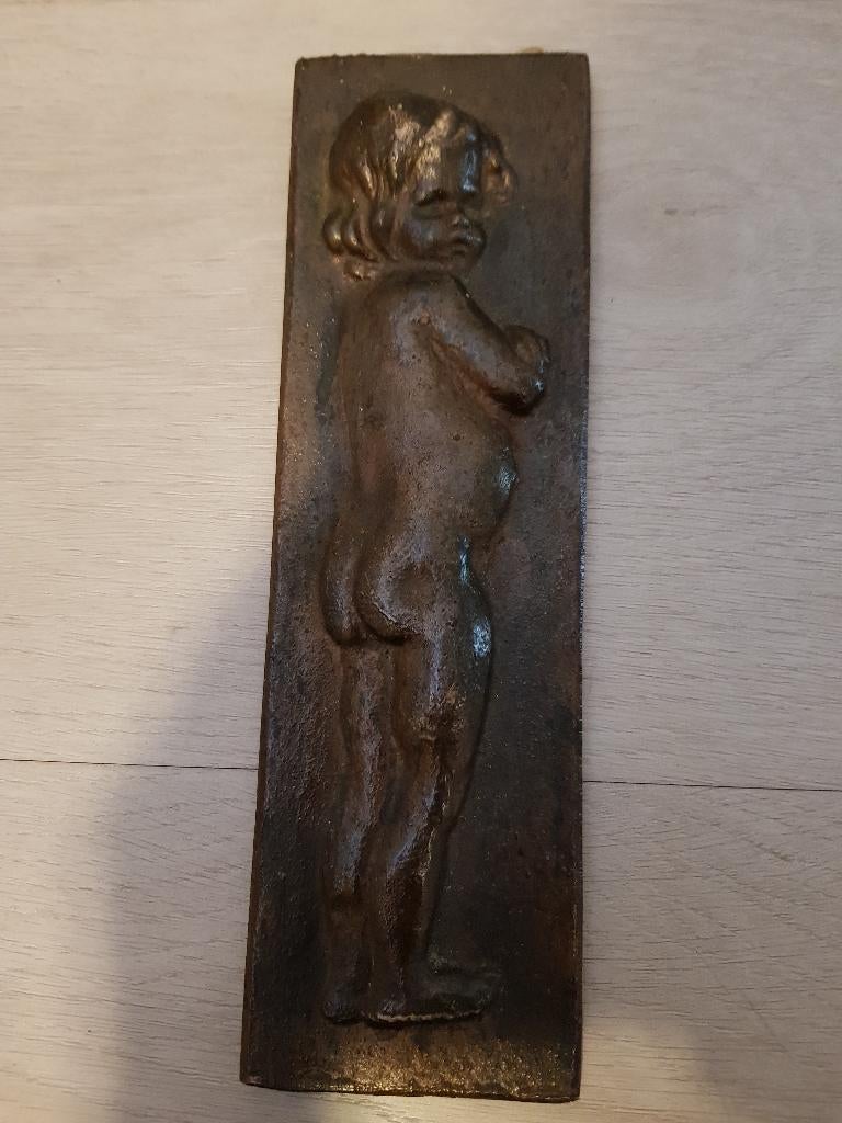 Gegoten bronzen wand plaquette J.P Kok Kopergieterij, Ophalen of Verzenden, Brons